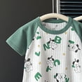 thumbnail image 5 of KPOPLK Baby Boy Clothes Pajama Button Down Short Sleeve Raglan Sleeve Romper Jumpsuit Collared Bodysuit One-Piece PJM Size 12-18 Months,Dark Green, 5 of 5