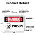 thumbnail image 2 of (2 Pack) Poison OSHA Danger Sign 14 Inch X 10 Inch Plastic Sign, Weather Resistant, UV Protected for Workplace, Business, and Construction Site, Made in the USA, 2 of 8