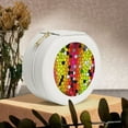 thumbnail image 6 of Naloa Colorful Tie Dye Stained Glass 1 Round Jewelry Box, Travel Jewelry Organizer, 3.9 x 3.9 x 2in Jewelry Storage Box for Women-White, 6 of 7