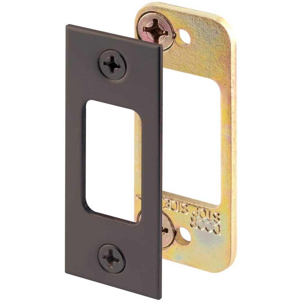 E 2482 Security Deadbolt Strike Plate, Steel Construction, Classic