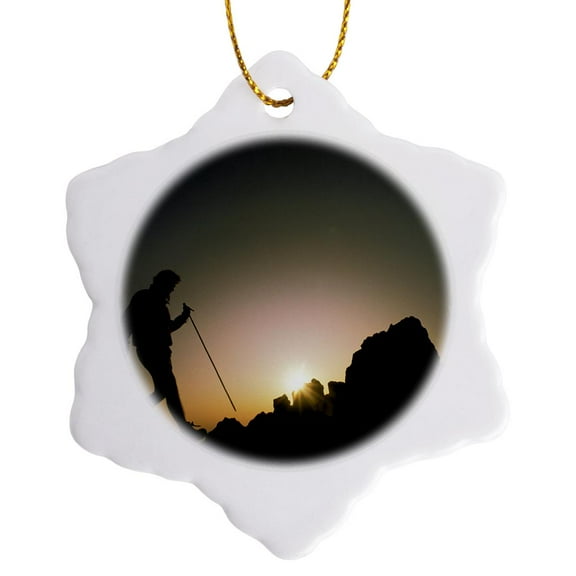 3drose, Alaska, Chugach State Park, Wolverine Peak Hiking - Us02 Pso0517 - Paul Souders, 3 inch Snowflake Porcelain Ornament