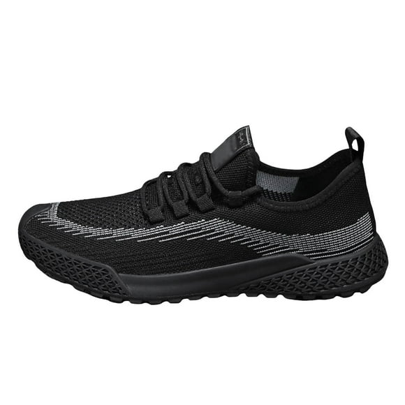 HBFAGFB Sneakers for Men Casual Shoes Lace up Plus Size Walking Shoes Light Running Shoes Black Size 41