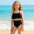 thumbnail image 6 of Girls Swimsuit Bikini Set 2 Piece Bathing Suit Adjustable Straps Tiered Ruffled Swimwear for Teen Girls, 6 of 6