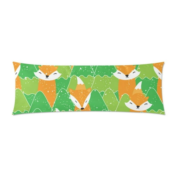 YUSDECOR Different Cute Foxes Body Pillow Pillowcase Pillow Protector Cushion Cover 20x60 Inch