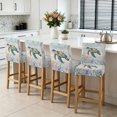 thumbnail image 3 of Sea Turtle Coastal Bar Stool Cover Set of 2, Summer Coral Ocean Gray Blue Wooden Stretch Bar Chair Cover, Removable Washable Pub Counter Stool Chair Slipcover for Kitchen Dining Room Pub Cafe, 3 of 9