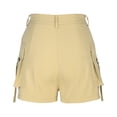 thumbnail image 5 of Gifts Usmixi Womens Cargo Shorts Fashion Button High Waist Slim Fit Short Pants Casual Solid Lightweight Straight Shorts with Pocket Khaki l, 5 of 6