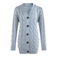 thumbnail image 1 of Women's Open Front Long Sleeve Cardigan Sweater Cable Knit Pocket Outwear, 1 of 5
