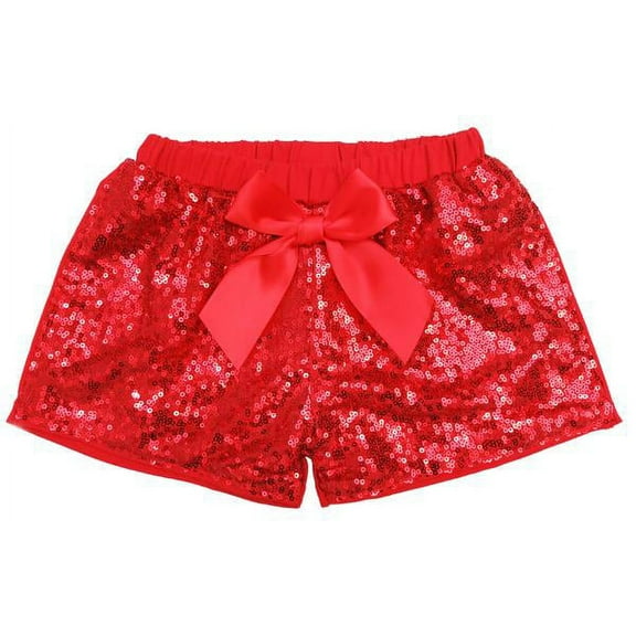 Wenchoice Red Sequins Bow Shorts Girl'S M(3Y-4Y)