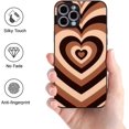 thumbnail image 5 of Case for iPhone 12 Pro Max 6.7 inch, Love Heart Silicone Shell Valentines Multi-Layer Heart Latte Brown Pattern Design for Women Girls Shockproof Slim Soft TPU Protective Case - Coffee, 5 of 8
