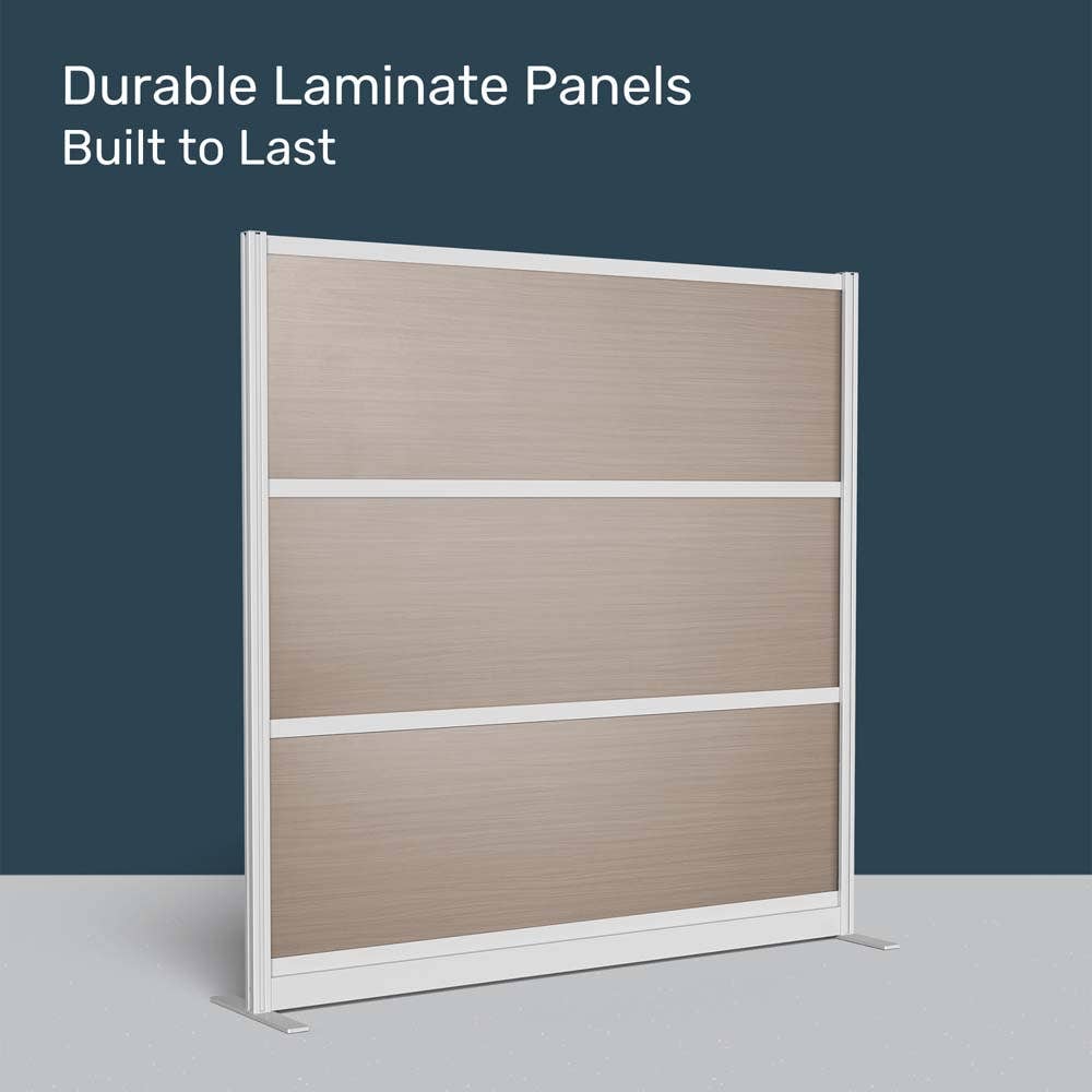 Luxor Oakwood Modular Wall Room Divider System - 70" W x 70" H, Freestanding