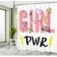 thumbnail image 5 of Ambesonne Girl Slogan Shower Curtain, Girl Power with Hearts, 69"Wx84"L, Multicolor, 5 of 5