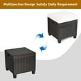 thumbnail image 6 of Costway 2PCS Patio Rattan Ottoman Cushioned Seat Beige, 6 of 11