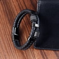 thumbnail image 5 of Charm Braid Rope Bracelet For Men Stainless Steel Magnetic Buckle Genuine Leather Bracelets & Bangles Male Female Jewelry, 5 of 6