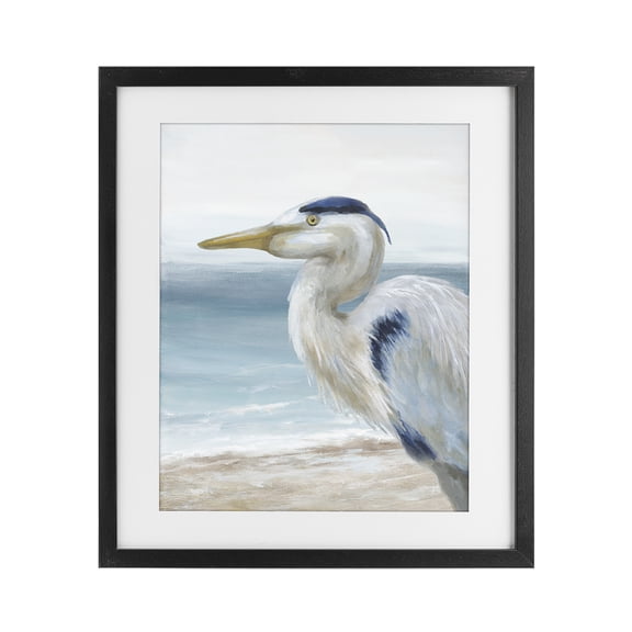 Stupell Industries Rustic Lodge Left Gazing Heron Black Framed Print Under Glass, 13 x 16, by Nan