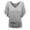 Grey, variant on Womens Tee Plus V Neck Sleeve Batwing Loose Fashion Size Fold Hem Ladies Clothing,White,S