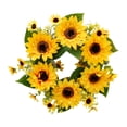thumbnail image 4 of Guirnalda decorativa de girasoles simulados de bricolaje con flores amarillas para exteriores e interiores. Longitud 43cm, 4 of 9