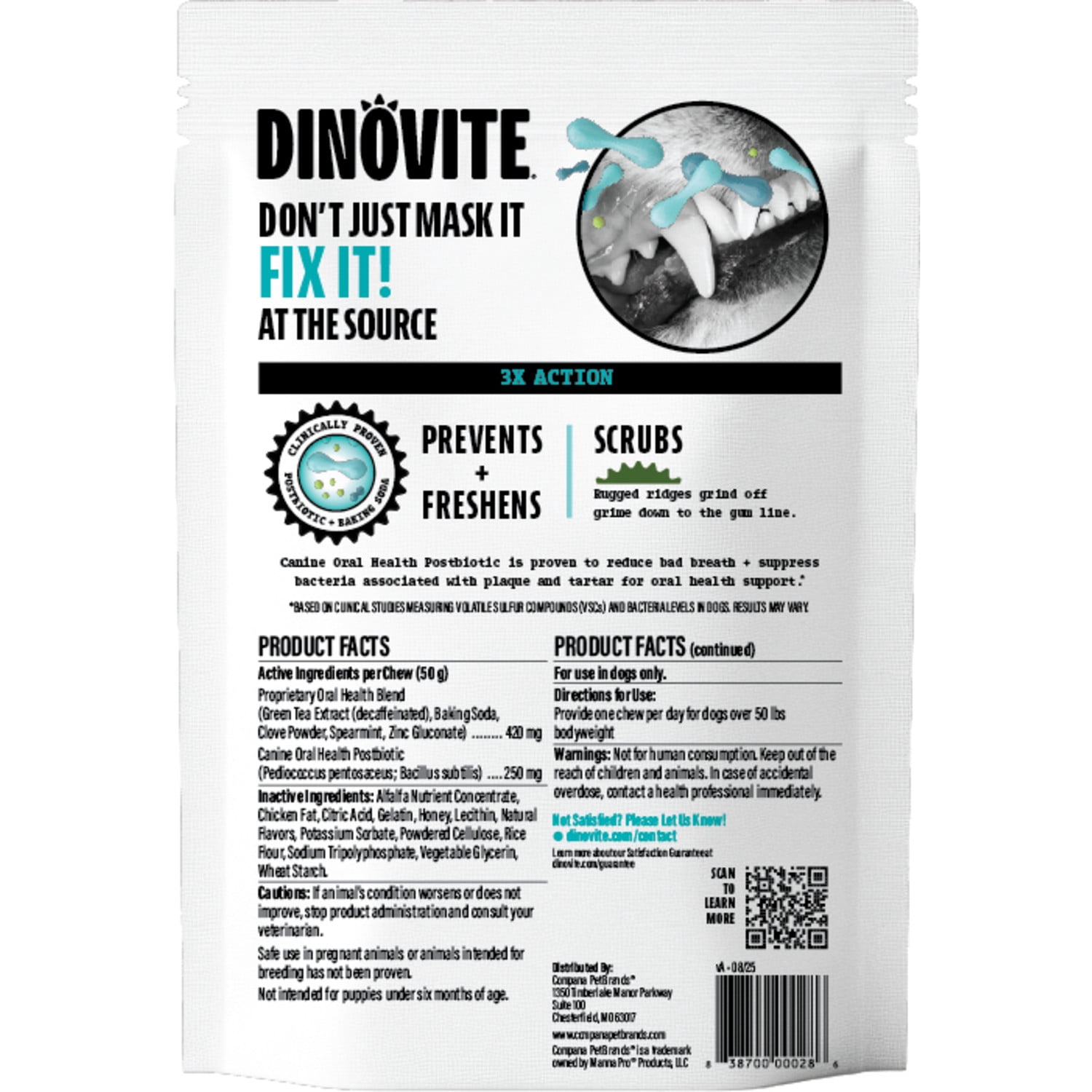 Dinovite Dental Chews for Dogs - Large - 4 ct