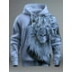 thumbnail image 2 of Nueva sudadera con capucha con estampado 3D de león gráfico para hombre, sudadera con capucha de manga larga, sudadera con capucha con bolsillo frontal y estampado de primavera, 2 of 5