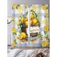 thumbnail image 2 of Lemon Basket Summer Sheer Curtains 84 Inch Length 2 Panels Set, Eucalyptus Blue Yellow Plaid Voile Window Treatment Rod Pocket Curtains Sheers Drapes for Bedroom/Living Room/Kitchen 52"x84"x2, 2 of 7