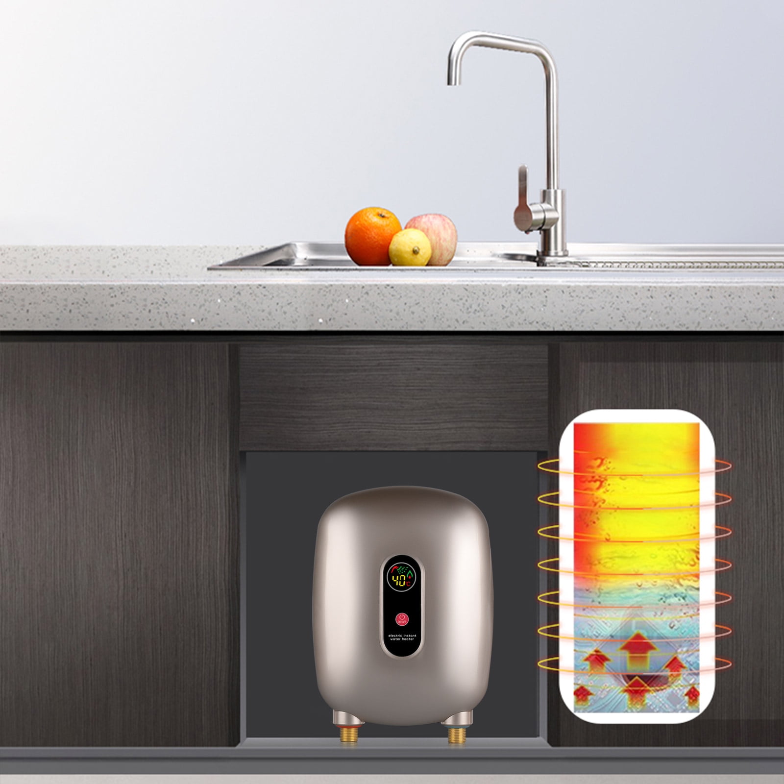 TOOL1SHOoo Electric 110 Volts 3000 Watts Water Heater for Bathroom, 10.43x7.87x3.08" Capacity
