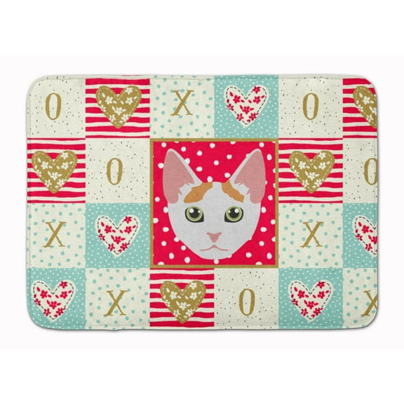 Carolines Treasures CK5122RUG Japanese Bobtail Cat Love Machine Washable Memory Foam Mat Red 19Hx27W multicolor