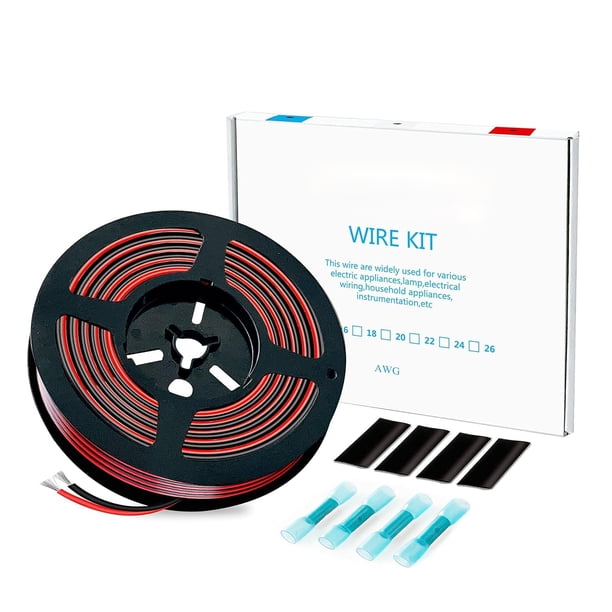 Cable de alambre eléctrico de calibre 18 - HuLuWa 18 AWG Kit de alambre de conexión 6 colores (4 metros cada uno) Alambre de cobre estañado trenzado para bricolaje, lámparas, electrodomésticos, etc