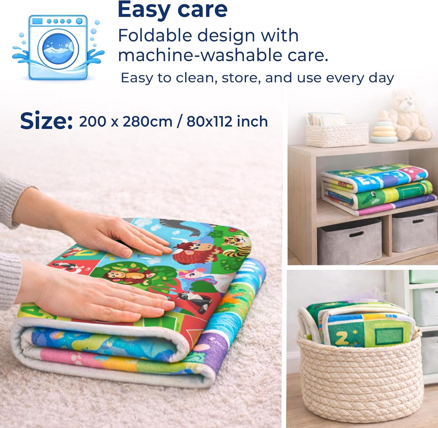 Quokka Baby Mat for Floor Play for Babies 6-12 Months – Super Soft Baby Floor Play Mat for Toddlers 1-3 – Extra Large Thick Plush Rug for Nursery
