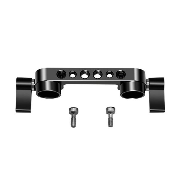 Abrazadera de varilla doble de 15mm, 1 Uds., con roscas de 1/4 pulgadas para sistema de soporte de riel de 15mm, conector de riel de Clip de tubo de doble orificio, Kit de guía de cámara SLR
