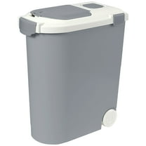 Ashfield & Harkness: Airtight Pet Food Storage Container - 30lbs/36 Qt, Grey - Lightweight Bin, Measuring Scoop, Snap Latch, Dogs-Cats-Animal Supplies