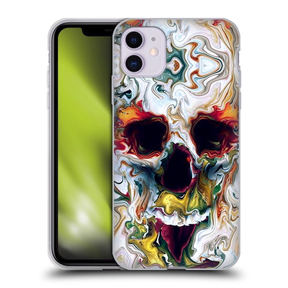 Head Case Designs Officially Licensed Riza Peker Skulls 9 Skull Abstract Soft Gel Case Compatible with Apple iPhone 11