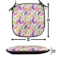 thumbnail image 4 of Natural Chair Seating Cushion Set of 12, Pattern of Leaf Natural Botanic Illustration Creativity Ornate, Seat Pads for Office with Anti-slip Backing, 16"x16", Pink Purple Lime Green, by Ambesonne, 4 of 7