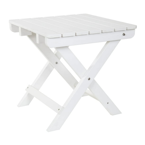 Shine Company Adirondack Square Plastic Folding Table White Walmart