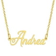 thumbnail image 1 of KISPER 18K Gold Plated Stainless Steel Personalized Name Pendant Necklace, Andrea, 1 of 6