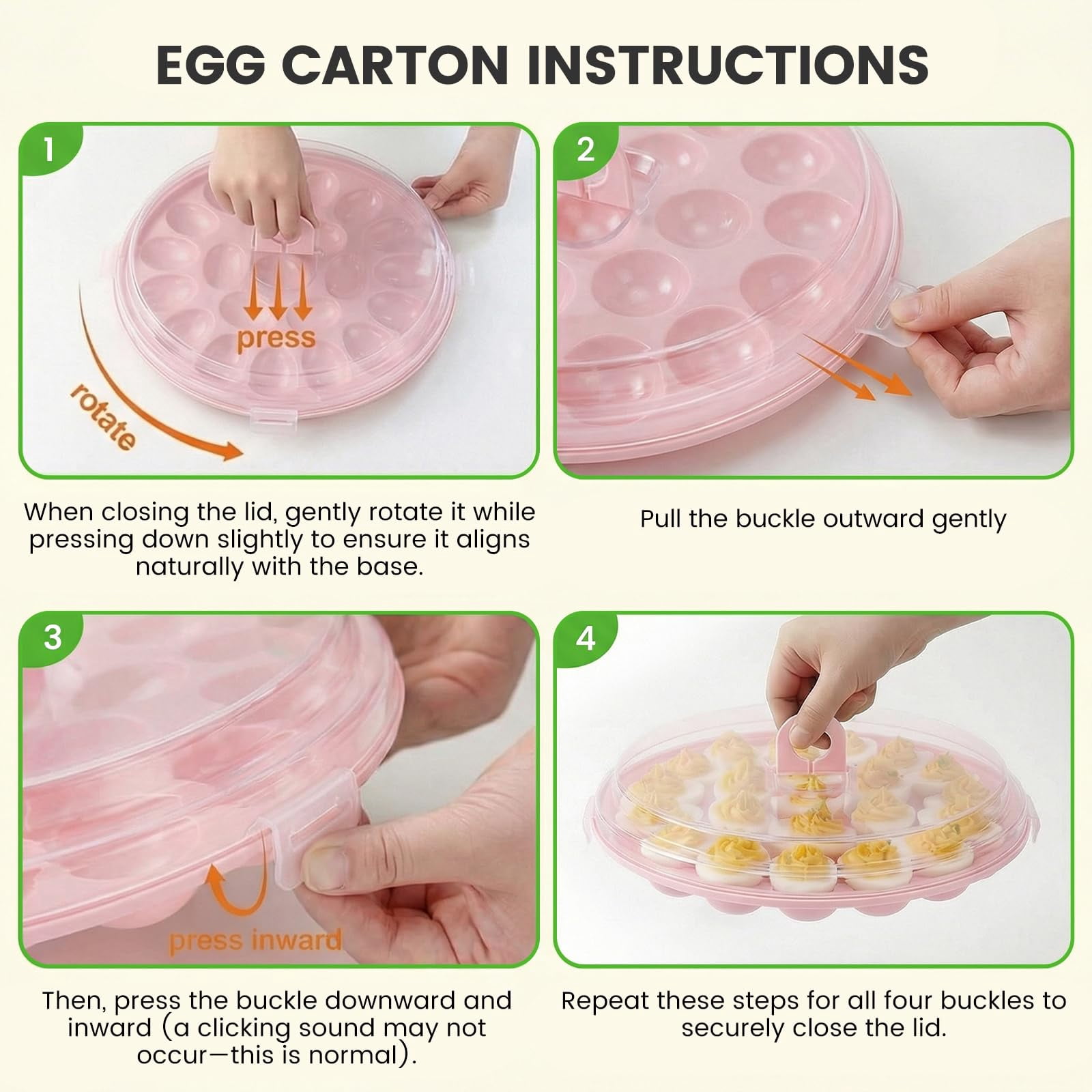Deviled egg container with lid, deviled egg tray rack, 22 slots, perfect for holiday parties and home kitchens.