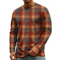 thumbnail image 4 of Christmas Men Round Neck Long Sleeve Pullover Top, Novelty Printed Xmas Festive Casual Wear, Comfortable Winter Party Shirts, Stylish Daily Outfit For Holiday Black 3XL, 4 of 5