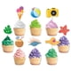thumbnail image 3 of Paquete de 12 adornos para cupcakes de playa hawaiana de verano, decoración para tartas de fiesta de cumpleaños con tema de piscina hawaiana para Baby Shower, 3 of 5