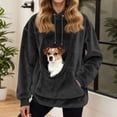 thumbnail image 2 of NOLDARES Womens Dog Pouch Hoodie with Kangaroo Pocket Oversized Pet Carrier Sweatshirts Animal Holder Long Sleeve Pullover,Black,XXL, 2 of 5