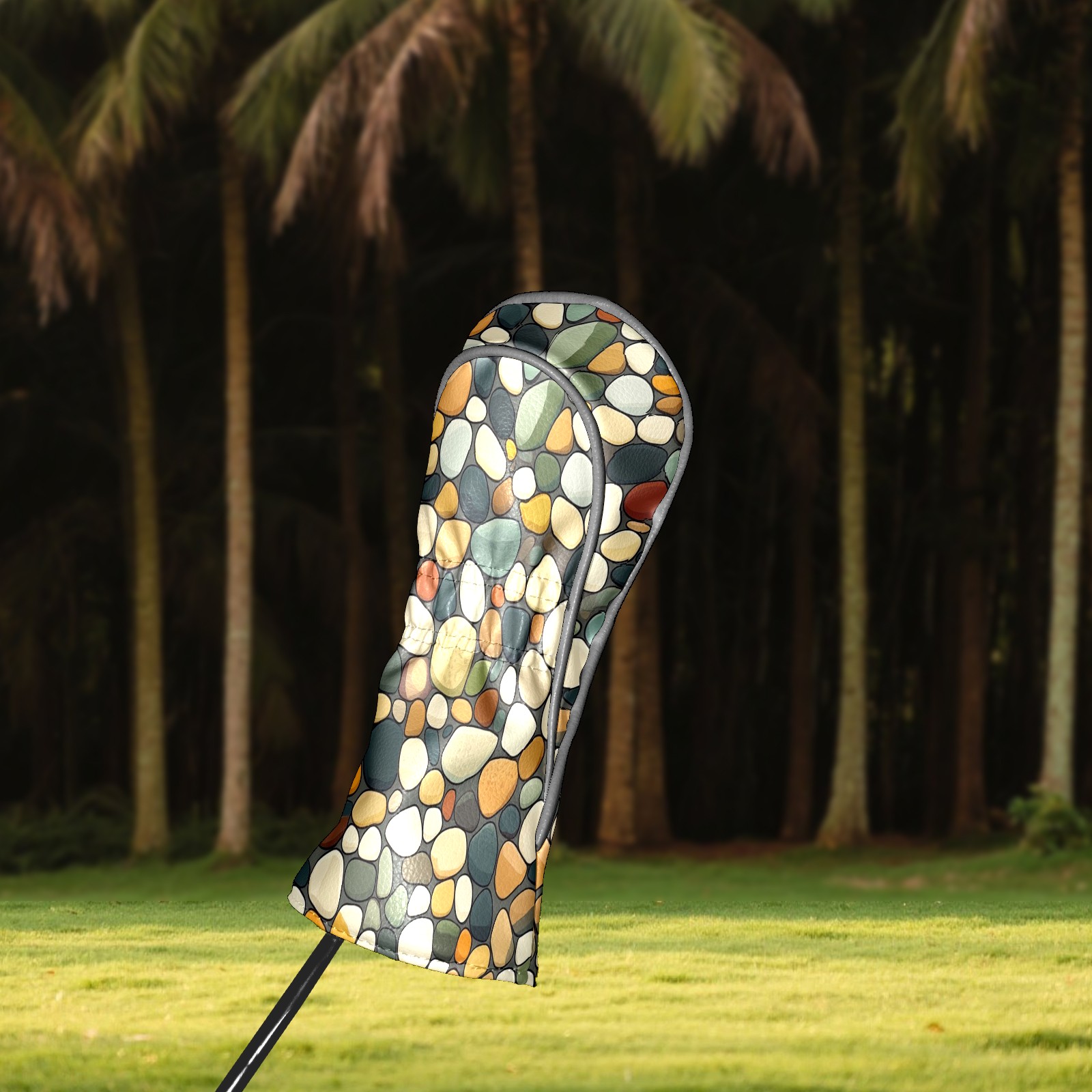 Golf Head Covers Cobblestone Pattern for Driver, Wood & Hybrid, Premium Waterproof PU Leather with Plush Lining, Textured Golf Gifts