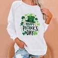 thumbnail image 2 of Goodeals Happy St. Patrick's Day Sweatshirts Women Cute Long Sleeve Crewneck Shirts Casual Loose Clover Shamrock Graphic Tops Irish Gift Pullover(White,XXL), 2 of 5