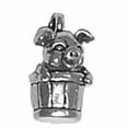 thumbnail image 1 of Sterling Silver 16" 1mm Box Chain 3D Pig In A Basket Pendant Necklace, 1 of 2