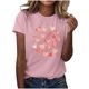 thumbnail image 1 of Camiseta de Manga Corta de Cuello Redondo con Patrones de Corazón de Moda de las Mujeres para Diario, Fiesta, Primavera Y Verano, 1 of 5