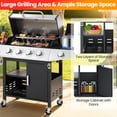 thumbnail image 5 of Segmart 4 Burner BBQ Propane Gas Grill with Side Burner, Stainless Steel 50,000 BTU Patio Barbecue Grill with Shelf, Gas Tank Hook, Towel Rack & Bottle Opener, Fits for Camping, Outdoor Cooking, 5 of 9
