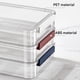 thumbnail image 4 of Caja de almacenamiento transparente A4, estuche de plástico portátil para documentos, papelería, joyas y material escolar para el hogar y la oficina, color burdeos., 4 of 4