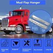 Stainless Steel Straight Spring Loaded Mud Flap Hangers Brackets Mudflap Holders Mounts Set 1-1/8 Bolt Spacing 30 Length with Aluminum Reflective Tapes fit for Semi Trucks, 2 pcs