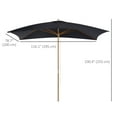 thumbnail image 3 of Outsunny Parasol de Patio Parasol de Soleil d'Extérieur avec Baleines en Bambou pour Jardin, 3 of 10