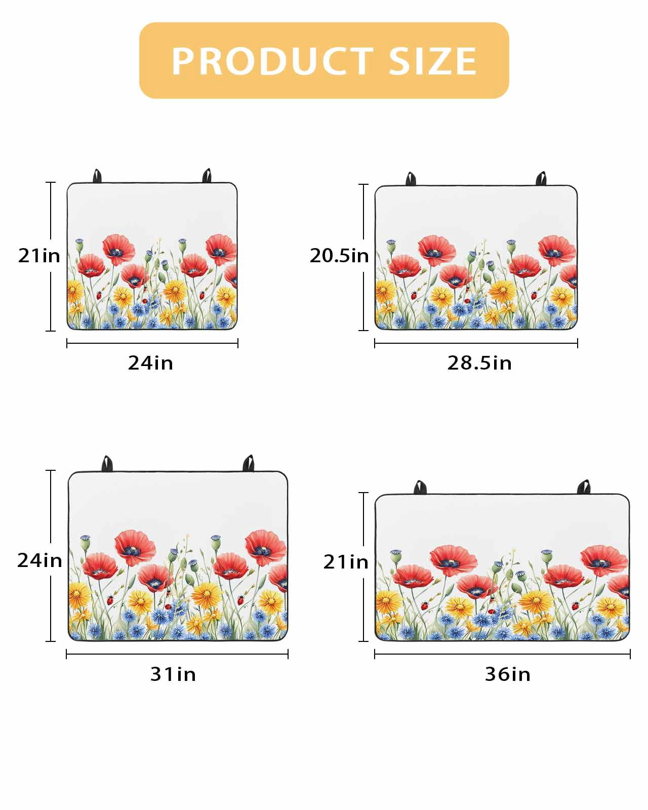 nqOlkjepod Large Induction Cooktop Protector Mat 36"x21", Watercolor Floral Stove Top Covers for Electric Stove, Independence Day Botanical Flowers Stove Burner Cover Mats, Glass Top Stove Cover