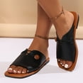thumbnail image 5 of Aloohaidyvio Womens Flat Sandals Dressy Summer Slide Dress Sandals Comfortable Cute Leather Vacation Sandals for Women, 5 of 7