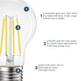 thumbnail image 5 of Luxrite Vintage A19 LED Light Bulb 100 Watt Equivalent 1600 Lumens 5000K Bright White Dimmable 12W Damp Rated UL E26 Base 2 Pack, 5 of 7