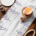thumbnail image 3 of Purple Flowers Table Runner 90 Inches, Weeping Elegant Spring Floral Wooden Pastoral Bed Runner Dresser Scarves Tabletop for Indoor Outdoor Parties/Ceremony/Banquet, 13" x 90", 3 of 8