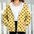thumbnail image 6 of Zip Up Hoodie for Girls Polka Dot Print Long Sleeve Sweatshirt Hooded Jacket Front Pockets Trendy Fall Winter Casual Loose Fit Top, 6 of 6